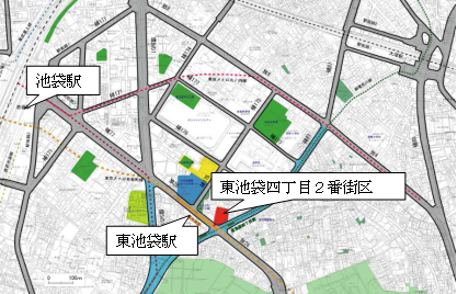 東池袋四丁目2番街区位置図