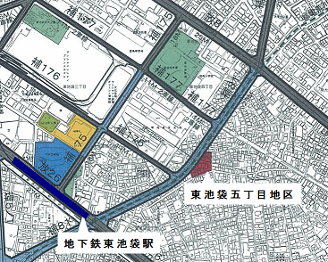 東池袋五丁目地区案内図