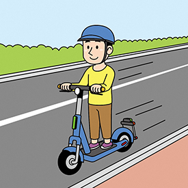 電動キックボード車道走行