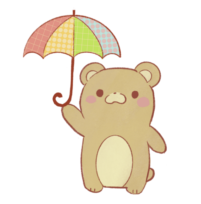 傘を持ったくまのイラスト