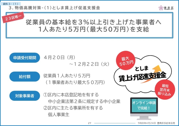 4月期賃上げ
