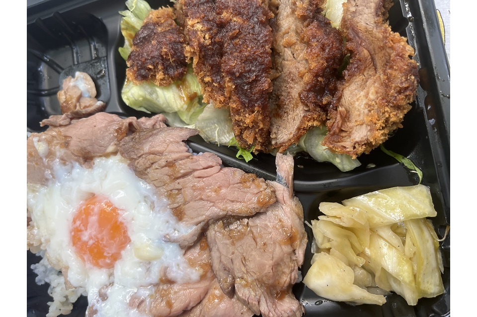 味噌カツとローストビーフ