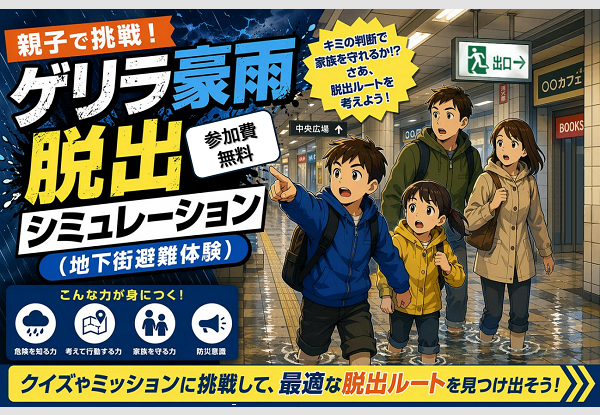 東京都地下街退避体験